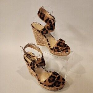 NEW NO BOX STUART WEITZMAN LEOPARD XRAY WEDGES SIZE 9